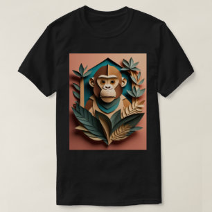 Camiseta Monkey 3D Paper Art Design T-shirt