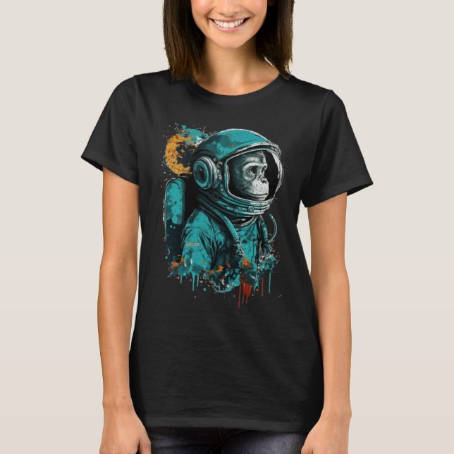 Camiseta Monkey Astronaut Outer Space Explorer Science Stud (Frente)