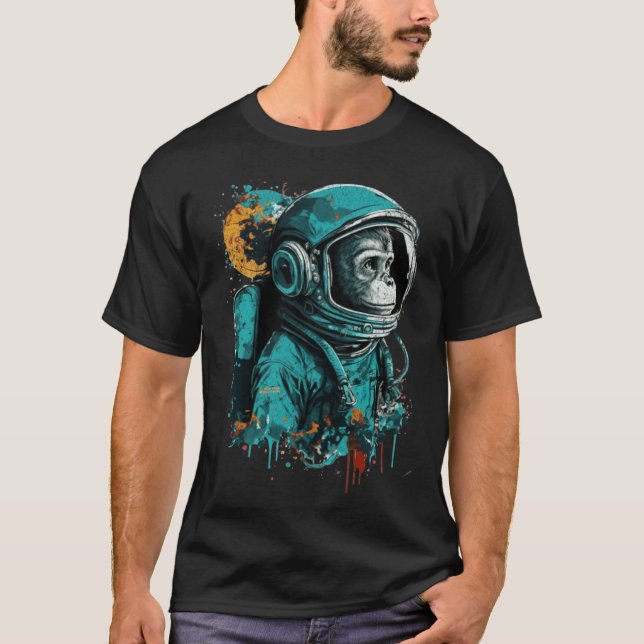 Camiseta Monkey Astronaut Outer Space Explorer Science Stud (Frente)