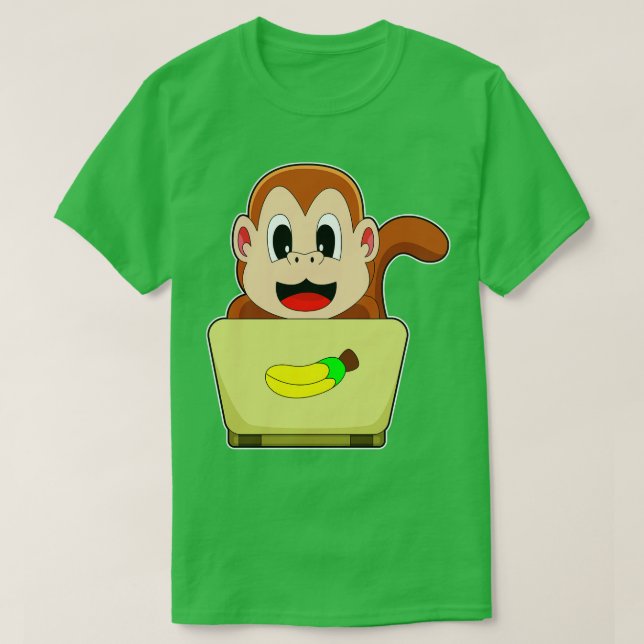 Camiseta Monkey Banana Laptop (Frente do Design)