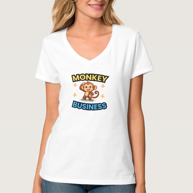Camiseta Monkey Business Funny  (Frente)