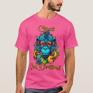 Camiseta Monkey Cigars And Bad Decisions