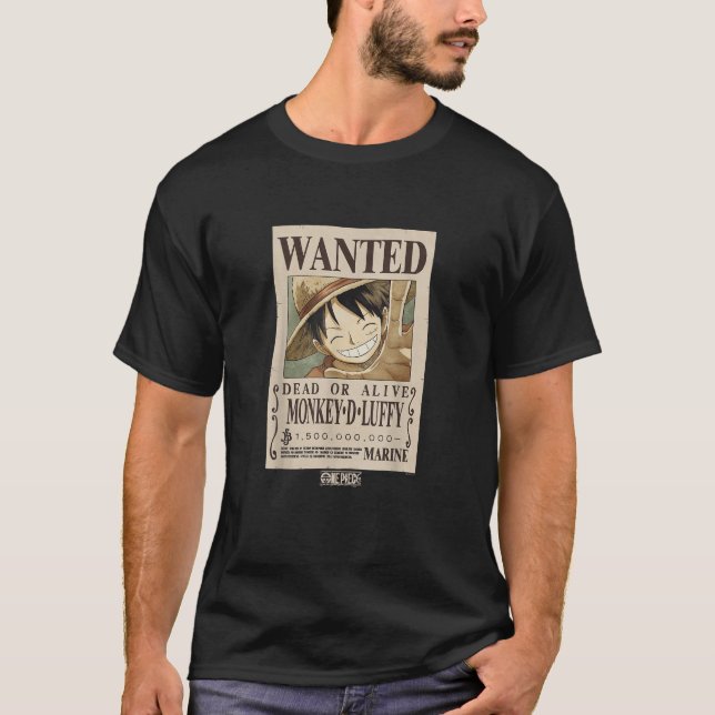 Camiseta Monkey D. Luffy Wanted Poster: 1.5 Billion Berries (Frente)