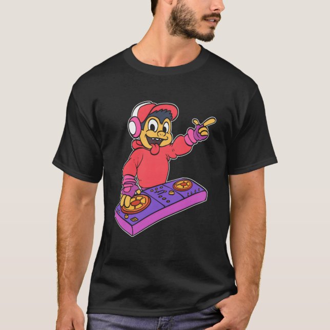 Camiseta Monkey DJ Music Lover Gift retro (Frente)