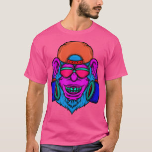 Camiseta Monkey DJ Zookeeper Music Lover Primate Retro Anos