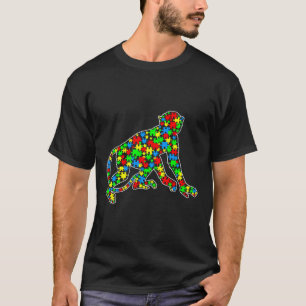 Camiseta Monkey Engraçado Quebra-cabeça animal Sensibilizaç