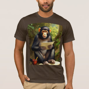 Camiseta "Monkey Escrevendo Letter - Bella+Canvas Jersey Sh