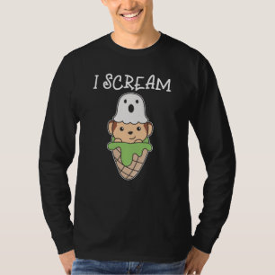Camiseta Monkey Halloween Ghost I Gritar Ice Pun
