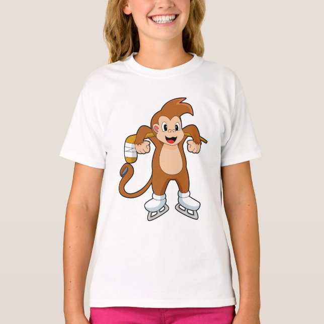 Camiseta Monkey Ice Hóquei no Gelo (Frente)