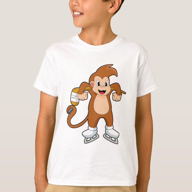 Camiseta Monkey Ice Hóquei no Gelo (Frente)