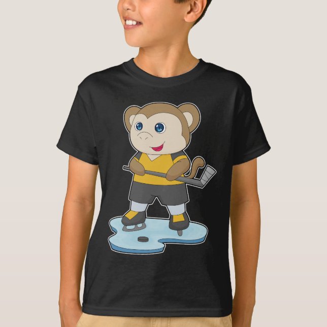 Camiseta Monkey Ice Hóquei no Gelo (Frente)
