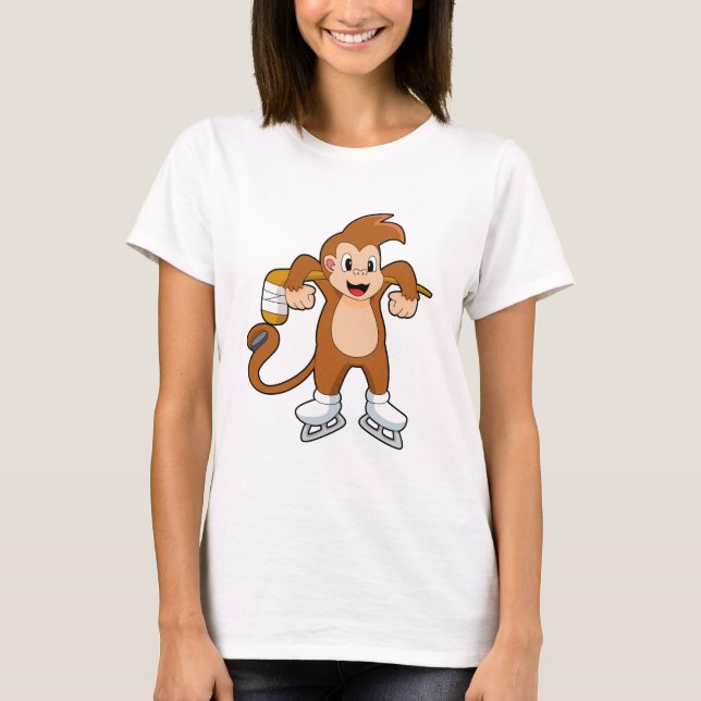 Camiseta Monkey Ice Hóquei no Gelo (Frente)