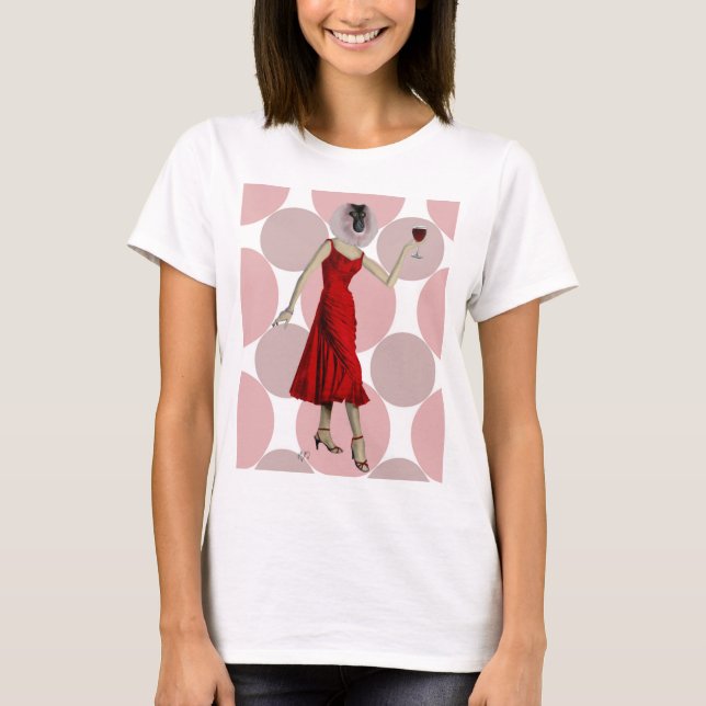 Camiseta Monkey in Red Dress with wine (Frente)
