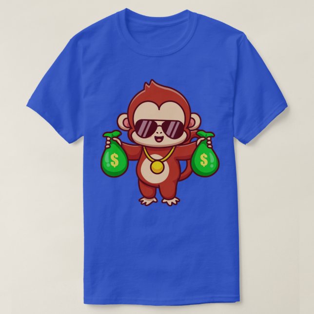 Camiseta Monkey legal com Cartografia Money Bag (Frente do Design)