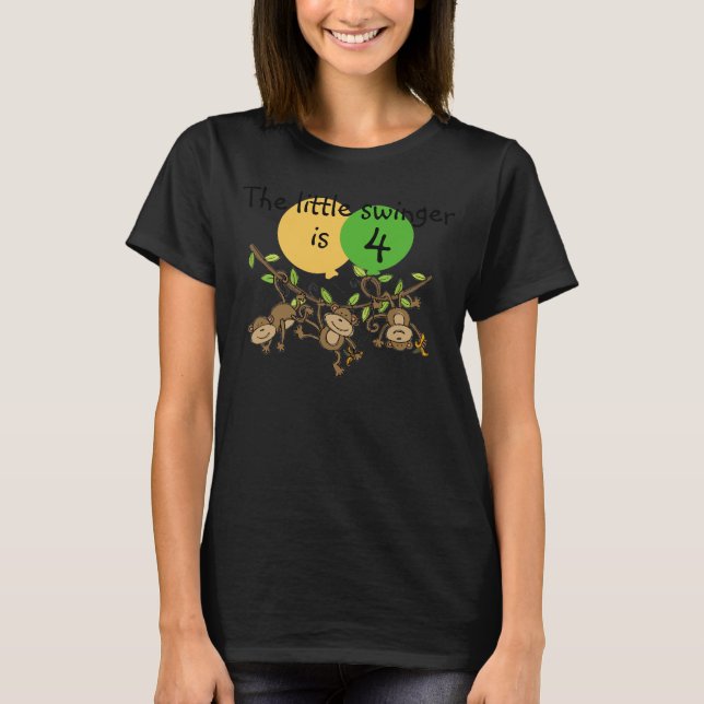 Camiseta Monkey Little Swinge - T-shirt de aniversário pers (Frente)