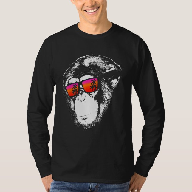 Camiseta Monkey Monkey Vacation Sunglasses  Idea Music Monk (Frente)