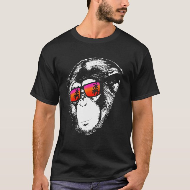 Camiseta Monkey Monkey Vacation Sunglasses  Idea Music Monk (Frente)