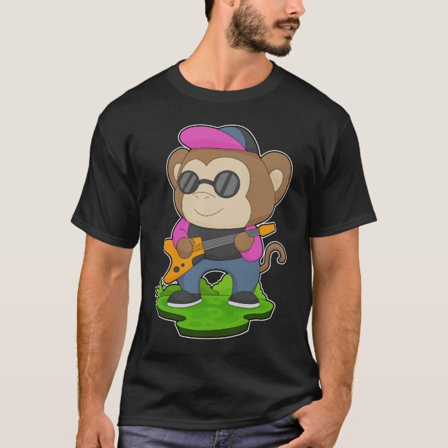 Camiseta Monkey Musical Guitar Music (Frente)
