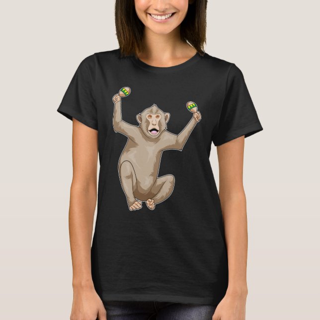 Camiseta Monkey Musical Maracas Music (Frente)