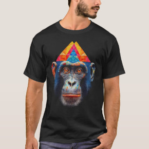 Camiseta Monkey Polygon Colortion Zoo Amante de os animais