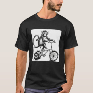 Camiseta Monkey Riding Tricycle Vintage Chimp Graphic Monke