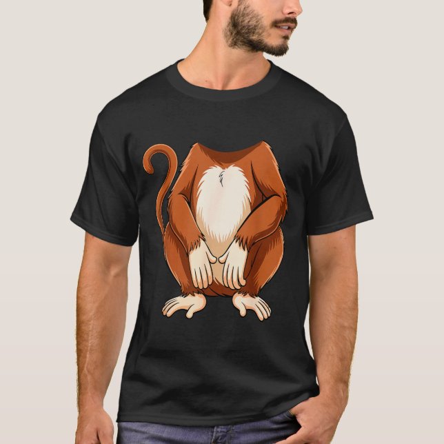 Camiseta Monkey Shirt Adult Kids Men Women Brown Monkey Cos (Frente)