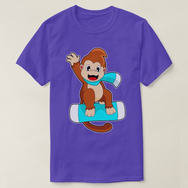 Camiseta Monkey Snowboard Esportes de inverno (Frente do Design)