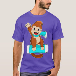 Camiseta Monkey Snowboard Esportes de inverno