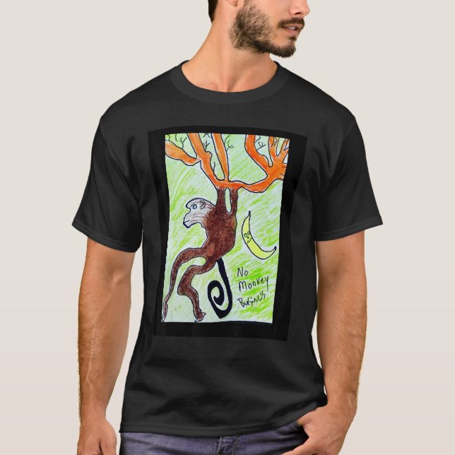 Camiseta Monkey swinging branches cool design (Frente)
