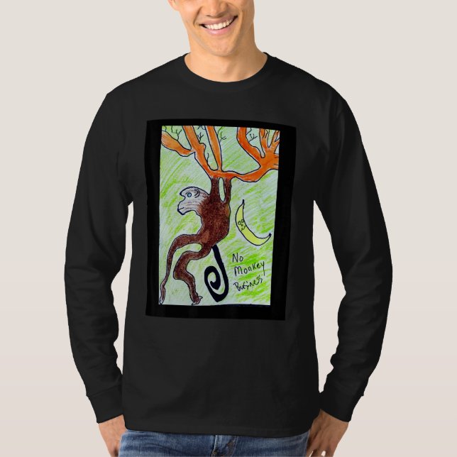 Camiseta Monkey swinging branches cool design (Frente)