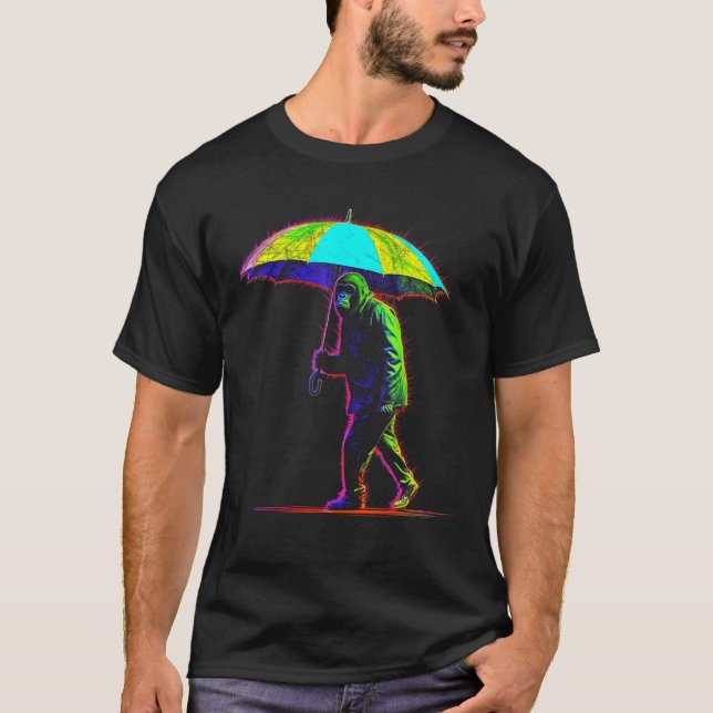 Camiseta Monkey Umbrella Colorful Creative Zoo Monge (Frente)