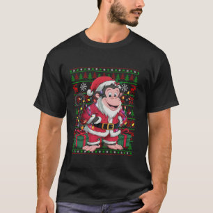 Camiseta Monkey Xmas Luzes Feias Papais noeis Macacos Natal