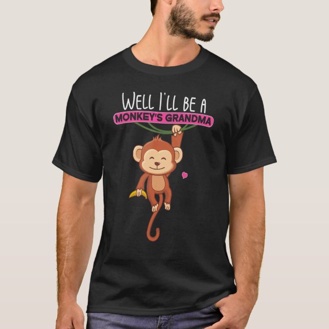 Camiseta Monkey's Grandma  Pregnancy Announcement (Frente)