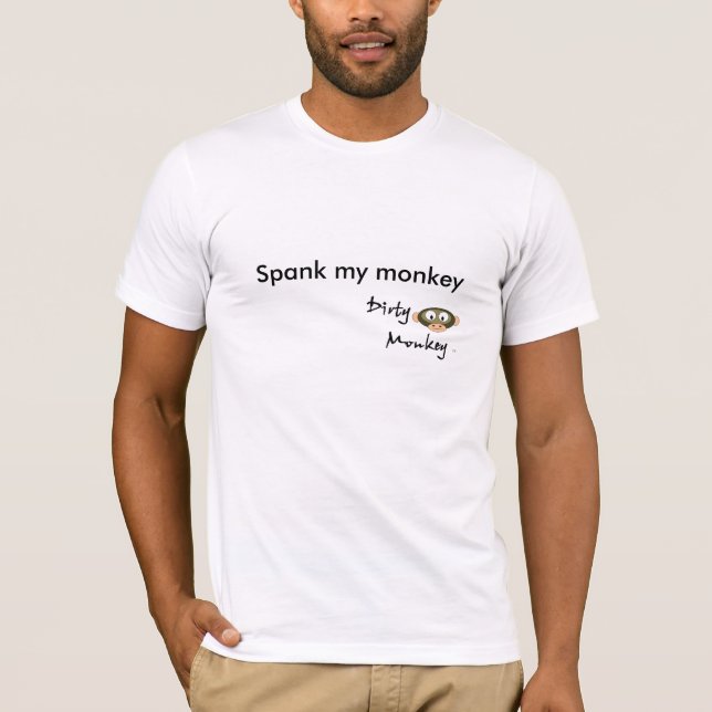 Camiseta MonkeyTM sujo, espanca meu macaco (Frente)