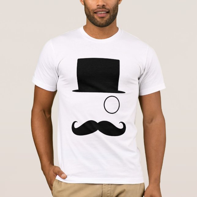 Camiseta Monocle & TopHat do bigode (Frente)