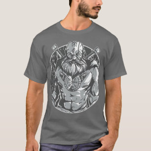 Camiseta Monocromático Viking Warrior