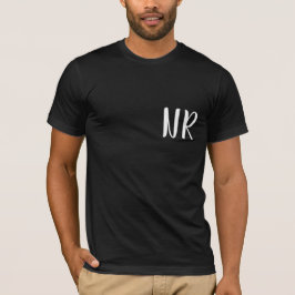 Camiseta Monogram Initials Modern Black Elegant Design