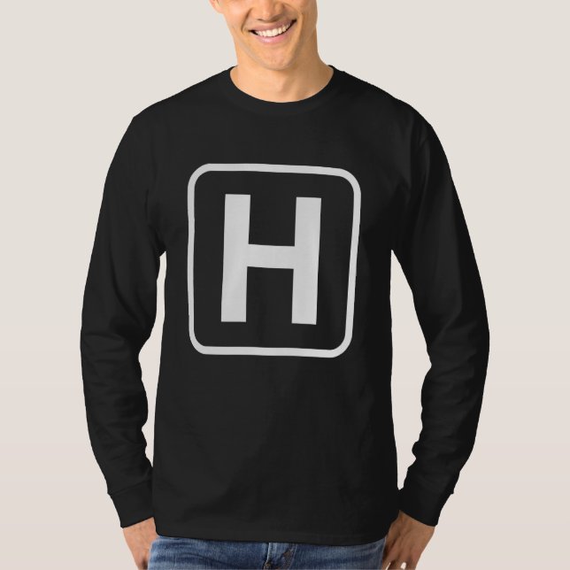 Camiseta Monogram Letter H Initial Alphabet Monogrammed Wom (Frente)