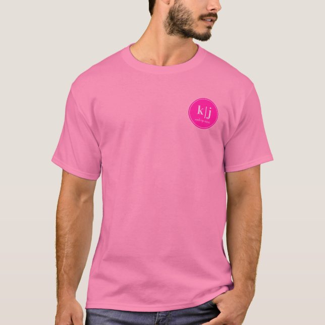 Camiseta Monogram Logo Makeup Artist Business Pink (Frente)