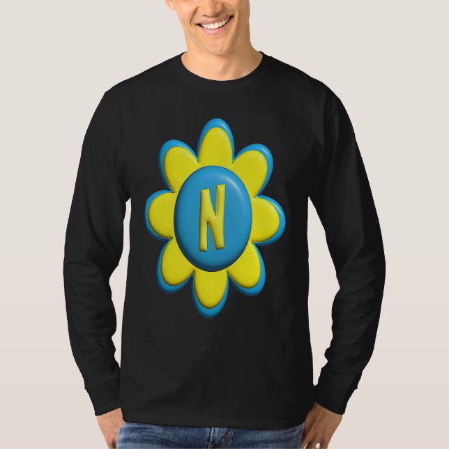Camiseta Monogram N  Colorful Flower (Frente)
