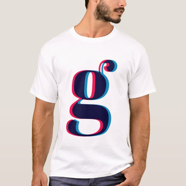 Camiseta Monograma Anaglyphic de G da letra Lowercase (Frente)