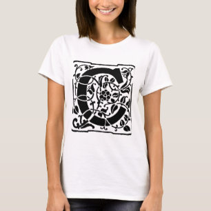 Camiseta Monograma C inicial. Padrão Personalizado de Nome