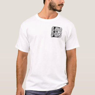 Camiseta Monograma da Letra E com Impressão de Nó Celta Vin