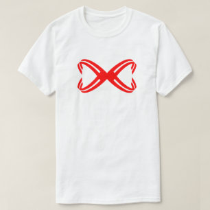 Camiseta Monograma da Letra X em Linha de Fita Elegante