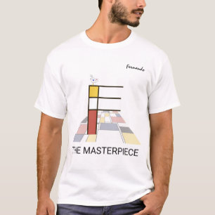 Camiseta Monograma de Arte Moderna e Pássaro Cuto - Letra 