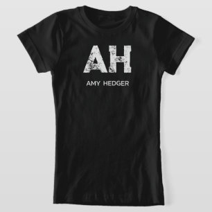 CAMISETA MONOGRAMA DE DUAS LETRAS BRANCO MINIMALISTA NOME P