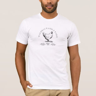 Camiseta monograma de fazenda de frango estilo fazenda