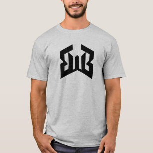 Camiseta Monograma de Letra Minimalista Abstrata BWB