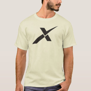 Camiseta Monograma de Letra X com Marca de Verificação Mode