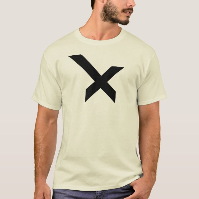 Camiseta Monograma de Letra X Moderna e Clássica (Frente)